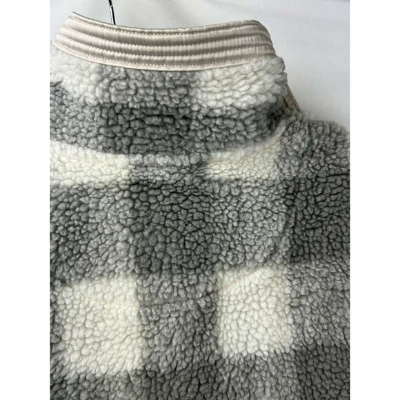 Abercrombie & Fitch Women's XS Plaid Sherpa Fleece 1/4 Zip Jacket With Pockets - Picture 10 of 16